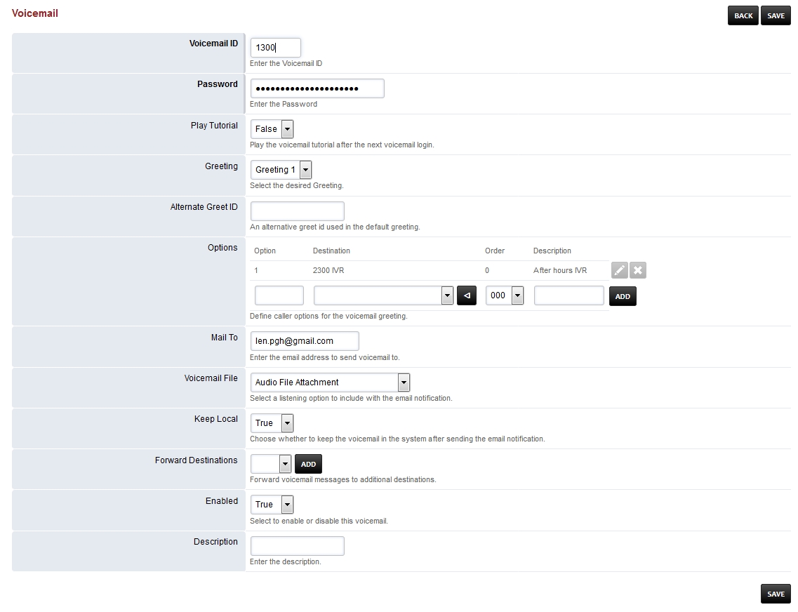 Voicemail Settings Continued